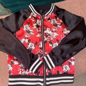 Little Girls Minnie Mouse Bomber Jacket [Disney] ((Small 7/8))